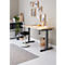 Home-Office-Schreibtisch Multiflex, manuell höhenverstellbar mit Kurbel, B 1300 x T 650 x H 700-1180 mm, Eiche/anthrazit