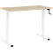Home-Office-Schreibtisch Multiflex, manuell höhenverstellbar mit Kurbel, B 1300 x T 650 x H 700-1180 mm, Eiche/weiß