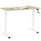 Home-Office-Schreibtisch Multiflex, manuell höhenverstellbar mit Kurbel, B 1300 x T 650 x H 700-1180 mm, Eiche/weiß