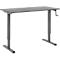 Home-Office-Schreibtisch Multiflex, manuell höhenverstellbar mit Kurbel, B 1300 x T 650 x H 700-1180 mm, graphit/anthrazit