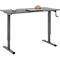 Home-Office-Schreibtisch Multiflex, manuell höhenverstellbar mit Kurbel, B 1300 x T 650 x H 700-1180 mm, graphit/anthrazit