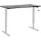 Home-Office-Schreibtisch Multiflex, manuell höhenverstellbar mit Kurbel, B 1300 x T 650 x H 700-1180 mm, graphit/weißalu