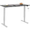 Home-Office-Schreibtisch Multiflex, manuell höhenverstellbar mit Kurbel, B 1300 x T 650 x H 700-1180 mm, graphit/weißalu