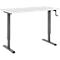 Home-Office-Schreibtisch Multiflex, manuell höhenverstellbar mit Kurbel, B 1300 x T 650 x H 700-1180 mm, lichtgrau/anthrazit