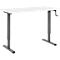 Home-Office-Schreibtisch Multiflex, manuell höhenverstellbar mit Kurbel, B 1300 x T 650 x H 700-1180 mm, weiß/anthrazit
