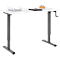 Home-Office-Schreibtisch Multiflex, manuell höhenverstellbar mit Kurbel, B 1300 x T 650 x H 700-1180 mm, weiß/anthrazit