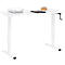 Home-Office-Schreibtisch Multiflex, manuell höhenverstellbar mit Kurbel, B 1300 x T 650 x H 700-1180 mm, weiß/weiß