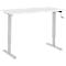 Home-Office-Schreibtisch Multiflex, manuell höhenverstellbar mit Kurbel, B 1300 x T 650 x H 700-1180 mm, weiß/weißalu