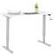 Home-Office-Schreibtisch Multiflex, manuell höhenverstellbar mit Kurbel, B 1300 x T 650 x H 700-1180 mm, weiß/weißalu