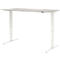 Home Office Schreibtisch TEMPIO, elektrisch höhenverstellbar, geteilte Tischplatte mit Klappe, B 1600 x T 700 x H 640-1280 mm, beton/weiß