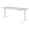 Home Office Schreibtisch TEMPIO, elektrisch höhenverstellbar, geteilte Tischplatte mit Klappe, B 1600 x T 700 x H 640-1280 mm, beton/weiß
