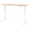 Home Office Schreibtisch TEMPIO, elektrisch höhenverstellbar, geteilte Tischplatte mit Klappe, B 1600 x T 700 x H 640-1280 mm, Sonoma Eiche/weiß