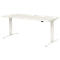 Home Office Schreibtisch TEMPIO, elektrisch höhenverstellbar, geteilte Tischplatte mit Klappe, B 1600 x T 700 x H 640-1280 mm, weiß