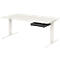 Home Office Schreibtisch TEMPIO, elektrisch höhenverstellbar, geteilte Tischplatte mit Klappe, B 1600 x T 700 x H 640-1280 mm, weiß