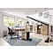 Home Office Schreibtisch TEMPIO, Rechteck, Kufen, B 1200 x T 800 x H 740 mm, Hickory-Eiche/anthrazit + Kabelführungsbügel