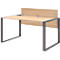 Home Office Schreibtisch TEMPIO, Rechteck, Kufen, B 1500 x T 800 x H 740 mm, Hickory-Eiche/anthrazit + Kabelführungsbügel