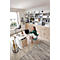 Home Office Schreibtisch TEMPIO, Rechteck, Kufen, B 1500 x T 800 x H 740 mm, Sonoma Eiche Nachbildung/weiß + Kabelführungsbügel