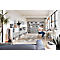 Home Office Schreibtisch TEMPIO, Rechteck, Kufen, B 1500 x T 800 x H 740 mm, weiß + Kabelführungsbügel