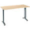 Home Office tafel Login, C-poot, B 1300 x D 650 mm, ahorn/basaltgrijs