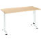 Home Office tafel Login, C-poot, B 1300 x D 650 mm, ahorn/ verkeerswit