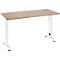 Home Office tafel Login, C-poot, B 1300 x D 650 mm, eiken/ verkeerswit