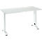 Home Office tafel Login, C-poot, B 1300 x D 650 mm, lichtgrijs/verkeerswit