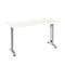 Home Office tafel Login, C-poot, B 1300 x D 650 mm, wit/blank aluminium