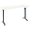 Home Office tafel Login, C-voet, B 1300 x D 650 mm, wit/basaltgrijs