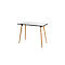 Home Office Tisch, Rechteck, 4-Fuß Gestell aus Massivholz, B 1140 x T 600 x H 750 mm, weiß/Buche