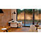 Homeoffice mobiele lade Multicontainer, met uittrekbaar, neerklapbaar zijpaneel links, B 480-1080 x D 800 x H 740 mm, Ceramisch grijs/wit