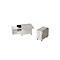 Homeoffice mobiele lade Multicontainer, met uittrekbaar, neerklapbaar zijpaneel links, B 480-1080 x D 800 x H 740 mm, Ceramisch grijs/wit