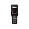 Ein schwarzes Honeywell Barcodescanner-Gerät mit Touchscreen und Tastatur. Der Bildschirm zeigt eine Suchleiste und App-Symbole.