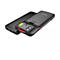 Ein schwarzes Smartphone mit einem angeschlossenen Barcode-Scanner. Der Scanner hat einen roten Bereich.