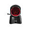 Scanner de codes-barres noir avec lumière rouge. Logo Honeywell en bas.