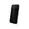 Schwarzes Smartphone. Roter Knopf auf der Seite. Marke Honeywell.
