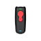 Appareil Honeywell noir, bouton rouge, lumières vertes et bleues. L'appareil est destiné à un usage industriel.