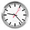 Horloge de gare avec aiguille à rond creux, horloge radio-pilotée, Ø 300 mm