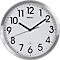 Horloge murale radio Maul MAULmove, ronde, pour l'intérieur, chiffres arabes, minutes &amp; unités d'heure, ∅ 305 mm, aluminium &amp; verre minéral, couleur alu-blanc-noir, pile incluse