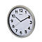 Horloge murale radio Maul MAULstep, argentée, pour l'intérieur, chiffres arabes noirs, changement d'heure automatique, ronde, Ø 350 mm, plastique &amp; verre, avec pile
