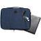 Housse pour ordinateur portable Exacompta Business, pour ordinateurs portables 13-14'', rembourrée, poignée &amp; poche zippée, L 370 x P 25 x H 280 mm, polyester post-consommation, bleu