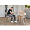 Houten stoel voor collectieve ruimtes - stapelbaar - B 385 x D 390 x H 490 mm - lichtgrijs frame , beuken