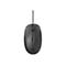 Drahtlose, dunkelgraue HP-Maus auf weißem Hintergrund. Die Maus hat eine längliche Form mit einem Scrollrad und dem HP-Logo.
