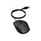 Schwarze HP-Maus, mit USB-Kabel. Das HP-Logo ist auf der Maus sichtbar.