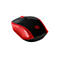 Kabellose HP Maus in Schwarz und Rot mit HP Logo auf glänzender Oberfläche.