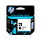 Schwarze HP-Tintenpatrone Nr. 21, blaue Schmetterlinge auf der Verpackung. Aufschrift: "Preciso. Confiables. Siempre".