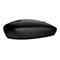 Schwarze Computermaus, oval, mit HP-Logo.
