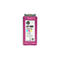 Eine HP 67/305 Instant Ink Tintenpatrone, die vor einem weißen Hintergrund abgebildet ist. Die Patrone ist hauptsächlich pinkfarben mit schwarzem Oberteil und dem HP-Logo und Text auf der Vorderseite. Es gibt auch Informationen über die Tintenfarben un...