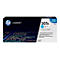 Eine HP LaserJet 307A Cyan Tonerkartusche vor dunklem Hintergrund. Aufschrift: Superior, professional results. Every time.