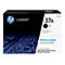 Schwarze HP 37A LaserJet Tonerkartusche. Schwarzer Hintergrund, weisse Schrift, HP Logo, Produktbezeichnung und Drucktechnologie.