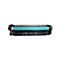 Une cartouche de toner HP Laserjet noire et turquoise. Inscription : 508A, cartouche d'impression cyan.